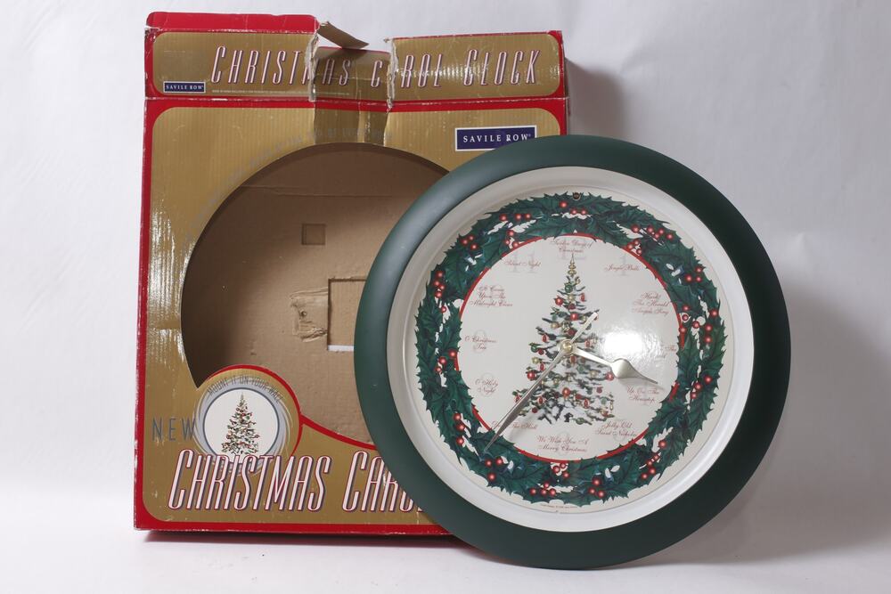 Tested Works Christmas Carol Clock by Savile Row Holiday Wall Decor ~ 260914-WH